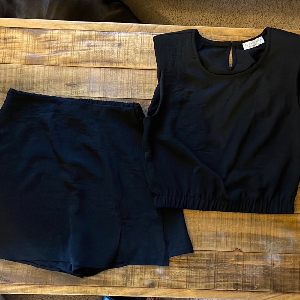 Black Two-Piece skort Set